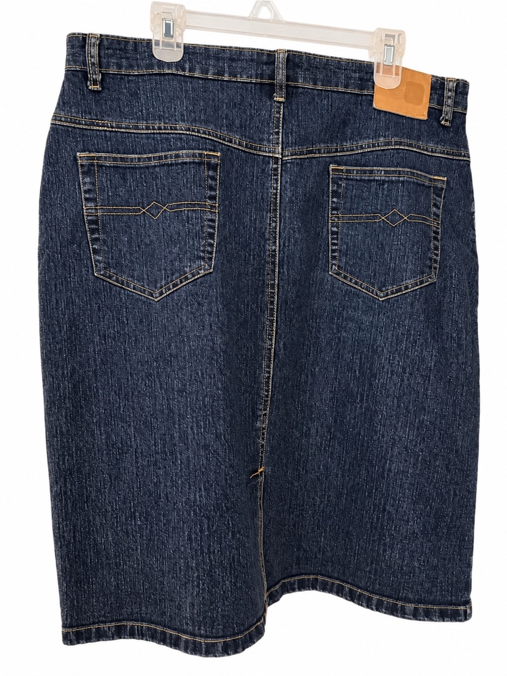 Jackie Blue Size 16 Dark Wash Stretch Denim Pencil Skirt Y2K - Picture 4 of 8
